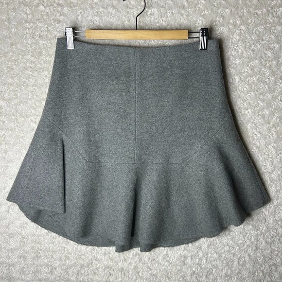 MADEWELL Heather Gray ATELIER SKIRT‎ Women’s Size 6 Felted Wool - Picture 1 of 8